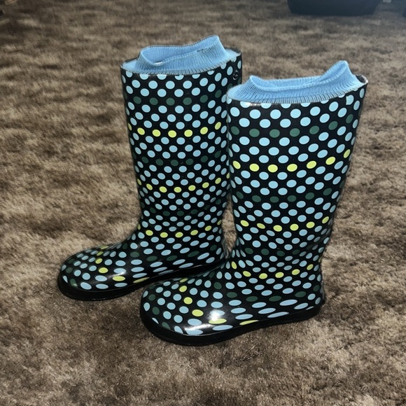 Blue Black and Green Austin Trading Co Rain Boots - Picture 2 of 7
